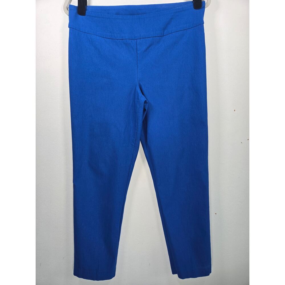 Up! Womens Royal Blue Pull On Elastic Waistband  Wrinkle Free Ankle Pant Size 12